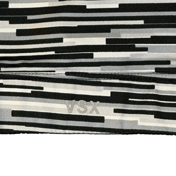 Victoria Secret VSX Monochrome Striped Sports Bra Black White Gray Size S #2006 - Picture 3 of 6